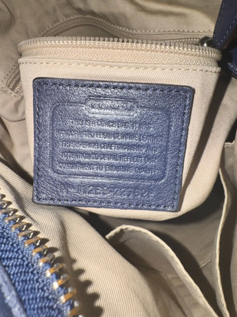 COACH Legacy 2012 Perforated
Leather Duffle Navy / Citrine #22762 & Wallet - GUC - Picture 12 of 16